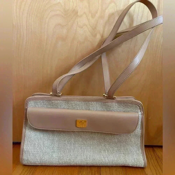 Etienne Aigner Handbags - Etienne Aigner Leather Woven Jute Shoulder Bag EUC